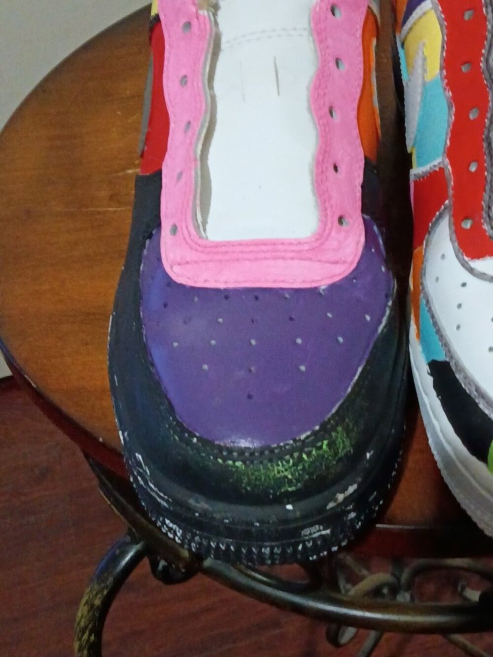 Nike Air Force 1 Low Custom Painted Multi Color 314192-117 Men's Size 6.5Y Kids - Picture 7 of 14